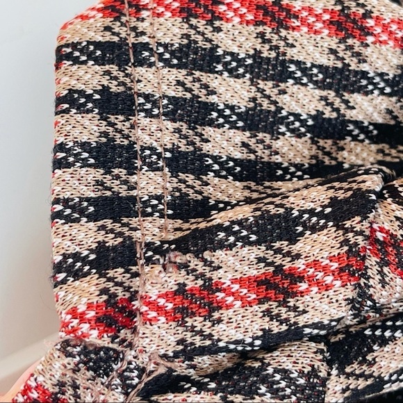 ZARA plaid shirt mini dress gold big buttons front check 50s 60s houndstooth - Picture 5 of 6